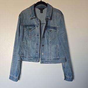 White House Black Market Light Blue Jean Jacket